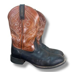 Men’s Ariat Slingshot Performance  Square Toe Western Brown Black Boots Size 10